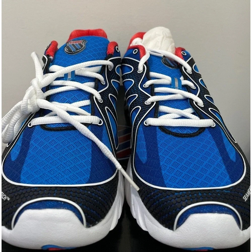 K-Swiss Blade-Light Run II Men 10 1/2 Running Shoes Blue Black Red Seamfree Tech